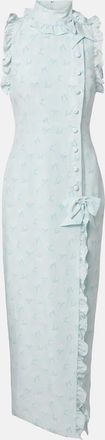Alessandra Rich Ruffled bow-detail silk maxi dress