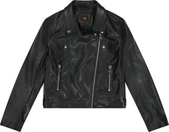 Lee Lederjacke LEE Lee Lederjacke Moto Jacket, Damen, Gr. XS, schwarz, Obermaterial: 75% Polyester PES. 25% Polyester Pol. recyc.., Jacken Lederjacke
