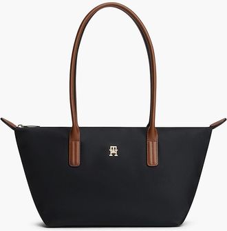 Tommy Hilfiger Womens Monogram East-West Tote Bag - Black