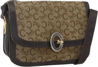Celine Pre-owned Cross Body Bags, female, Brown, Size: ONE SIZE Pre-owned Vintage Canvas Cross Body Bag