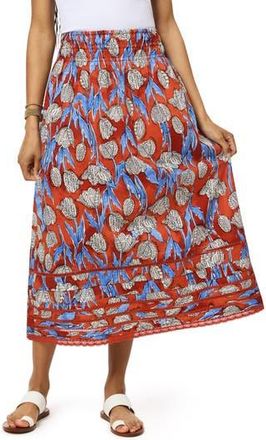 Scotch & Soda Floral Cotton Midi Skirt in Floral Block at Nordstrom Rack, Size X-Large