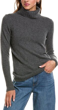 Fort&eacute; Cashmere Chunky Trim Turtleneck 100% Cashmere Sweater
