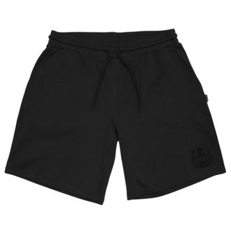 Aquascutum Herenfleece-shorts met geborduurd logo (Zwart)