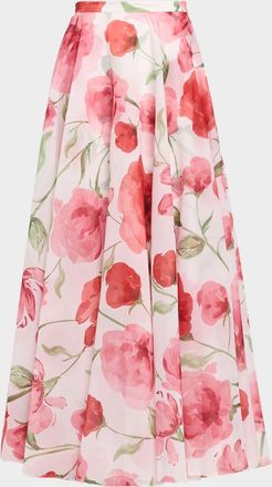 Sachin & Babi Bellamy Floral-Print Organza Maxi Skirt