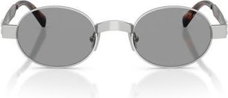 Miu Miu 47mm Small Oval Sunglasses in Old Silver /Grey at Nordstrom