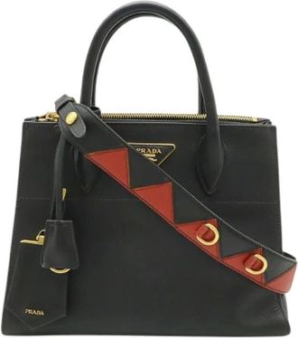 Prada Pre-owned Handbags, male, Black, Size: ONE SIZE Pre-owned Paradigme Saffiano Leather Handbag
