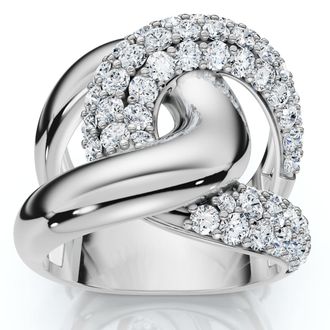 Pompeii3 2Ct Interlocked Brittany Diamond Ring 10k Gold Lab Grown Right Hand Band