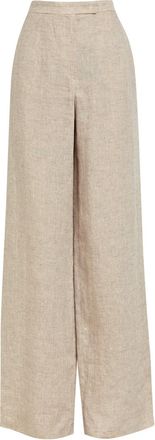 Emporio Armani Wide-leg Linen-blend Trousers - Beige - 48 (UK16 / XL)