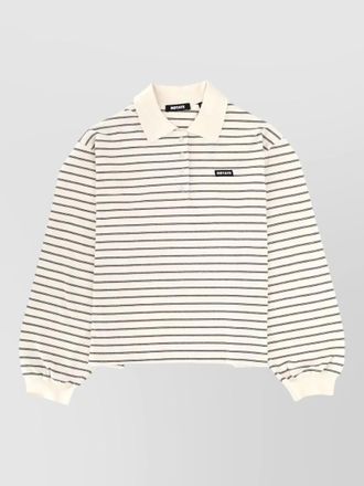 Rotate striped long sleeve polo top