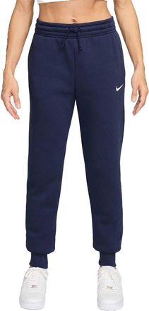 Nike Phoenix fleece-joggingbroek met middelhoge taille voor dames (Middernacht marine)