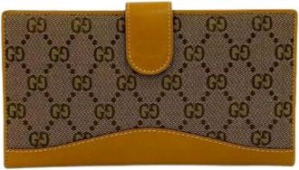 Gucci Pre-owned Wallets, female, Beige, Size: ONE SIZE Pre-owned Canvas Wallet