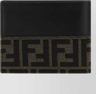 Fendi leather ff jacquard bifold wallet