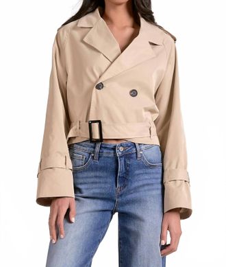 Elan Trench Crop Jacket In Natural
