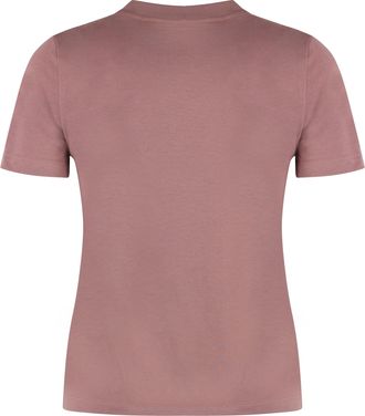 Chlo&eacute; Womens Cotton Crew-Neck T-Shirt Pink Elastane T-Shirts & Jerseys