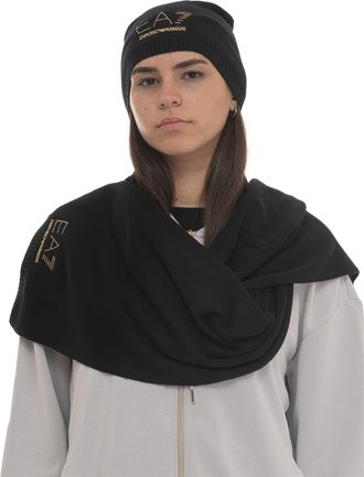 Emporio Armani Set Sciarpa e Cappello Nero EA7 Donna