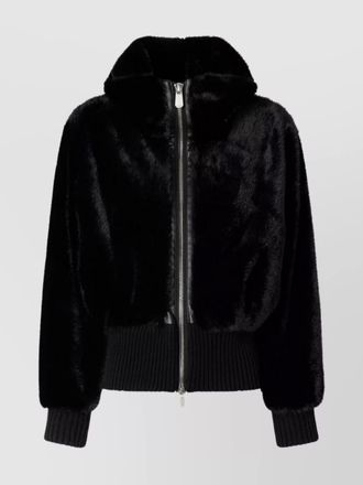 Pinko high collar long sleeve ribbed cuff jacket