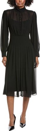 Mikael Aghal Solid Midi Dress