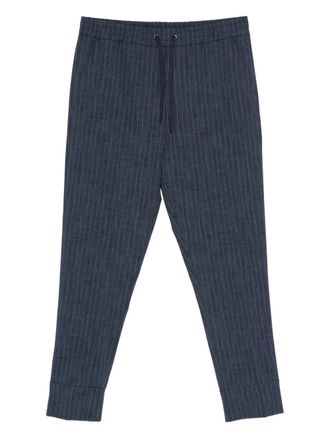 Hosio pinstripe-print drawstring-waist trousers - men - Fabric - 48 - Blue