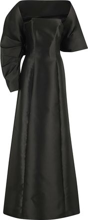 Alberta Ferretti Square-neck A-line Long Dress