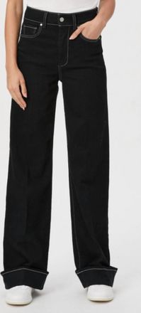 Paige High-Rise Wide Leg Jeans In Twilight Black