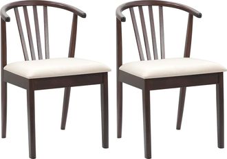vidaXL Silla De Comedor 2 Uds. Madera De Caucho S&oacute;lida Vidaxl