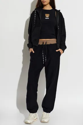 Moschino Zip-up Hoodie From The Active Line, Womens, Black