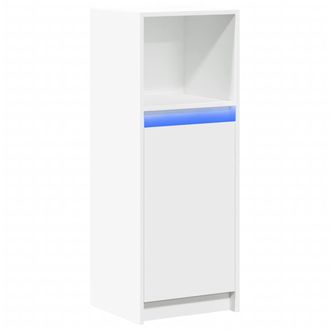 vidaXL Vidaxl - Aparador Con Luz Led Madera De Ingenier&iacute;a Blanco 38x34x100 Cm