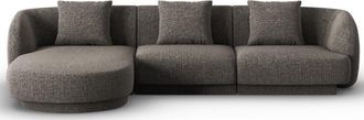 BLOOMINGLOFT 4-Sitzer Design Ecksofa Tulum mit Eckteil links, mit Chenille-Bezug