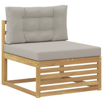 vidaXL Sof&aacute; Intermedio De Exterior Madera De Acacia S&oacute;lida Blanco Vidaxl