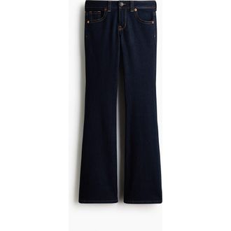 H&M Flared Low Jeans in Dark Denim Blue at Nordstrom, Size 18