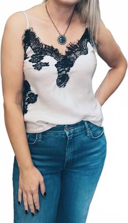 Gold Hawk Harper Bias Cami In White/black