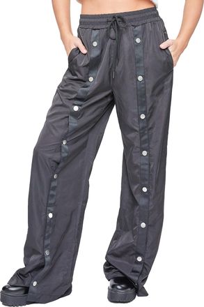 YMI Jeans Womens Snap Wide Leg Utility Pants, Black, XL Lange