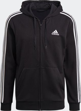 adidas Mens adidas Essentials French Terry 3-Stripes Full-Zip Hoodie