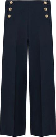 Dorothee Schumacher Essence Broek voor Emotionele Stijl - Dames - Wijde Broeken - Blauw - XL - Katoen - Broeken