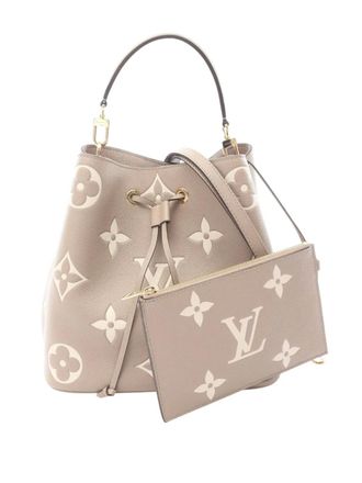 Louis Vuitton 2021-2025 Giant tweekleurige Neonoe MM bucket-tas met monogram-print - Bruin
