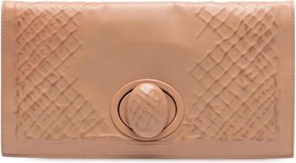 Bottega Veneta Pre-owned Wallets, female, Brown, Size: ONE SIZE Pre-owned Leather Flap Clutch