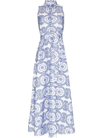 Borgo De Nor Paloma broderie-anglaise maxi shirtdress - White