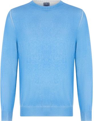 Fedeli Klassieke Trui - Heren - Cashmere truien - Blauw - L - Kasjmier - Truien & Vesten