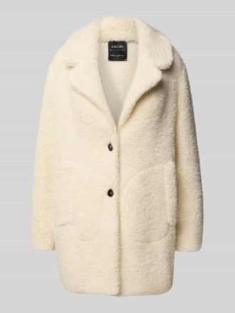 Marc Cain Loose Fit Teddy-Mantel mit Alpaka-Anteil in Offwhite, Gr&ouml;&szlig;e 40