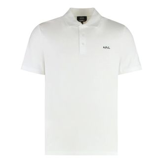 A.P.C. Polo Shirts, male, White, Size: XL Gots Cotton-piqué Polo Shirt