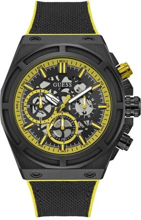 Guess Multifunctioneel Horloge - Heren - Horloges - Zwart - ONE Size - Nylon - Accessoires