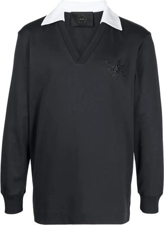 Limitato Polo con scollo a V - Blu