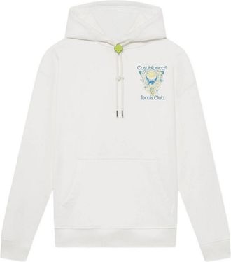 Casablanca Graphic Logo Hoodie In White Cotton