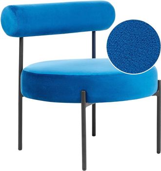 Beliani Sillón terciopelo azul marino