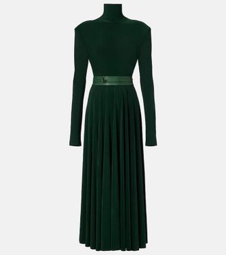 Norma Kamali Belted pleated midi dress