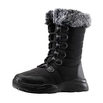 Generic ladies winter boots Snow Boots Womens Waterproof Wide Fit Boot Winter Fur Lined Warm Shoes Ladies Non Slip Walking Thermal Wellington Fluffy Mid Calf 