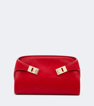 Ferragamo Hug Small calf hair clutch