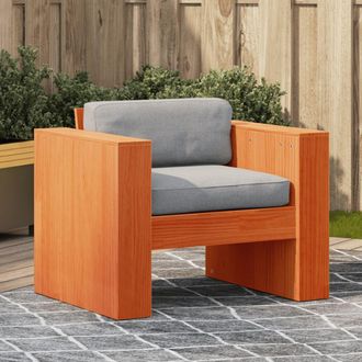 vidaXL Sof&aacute; De Jard&iacute;n Madera Maciza De Pino Marr&oacute;n Cera 79x60x62 Cm Vidaxl