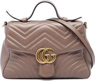 Gucci Pre-owned Gucci Small GG Marmont Matelasse Calfskin Top Handle Bag Ladies E307IBPG8XAUU197