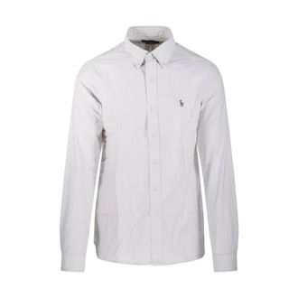 Ralph Lauren Casual Shirts, male, Multicolor, Size: L Custom Fit Striped Oxford Shirt